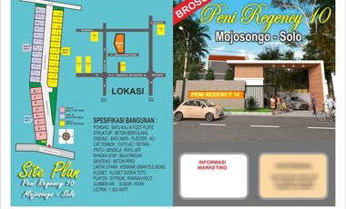 JUAL RUMAH BARU CLUSTER 500 JUTA MOJOSONGO SOLO TYPE 40/60