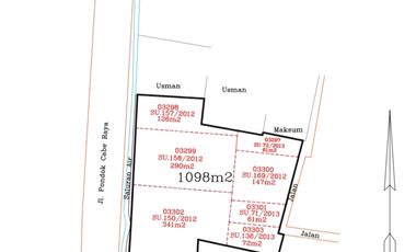 Disewakan Kavling 1098m di Pondok Cabe Raya