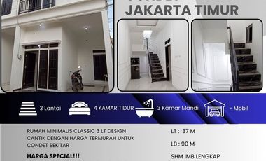 CONDET JAKARTA TIMUR RUMAH CLASSIC 3 LT MINIMALIS TERMURAH S383A