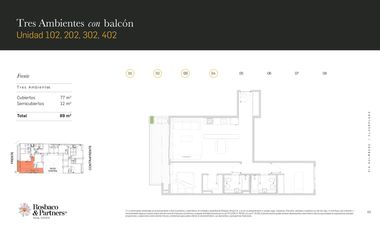 Departamento 3 ambientes al frente en venta - Villa Urquiza