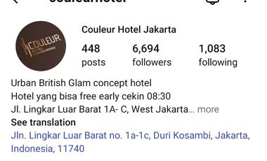 Dijual Cepat Couleur Hotel Tangerang