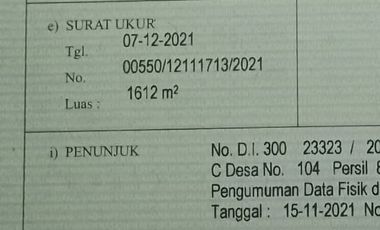 Sangat murah tanah pinggir jalan cor row 6 meter