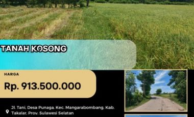 Tanah dijual di Cilallang, Mappakasunggu, Takalar, Pallantikang, Sulawesi Selatan
