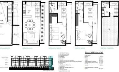 Casa de 186m2 en 3 niveles 2 recamaras roof privado en Mixcoac