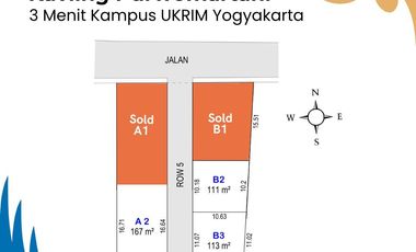 Tanah Purwomartani Tepi Jalan Aspal Dekat Kampus UKRIM