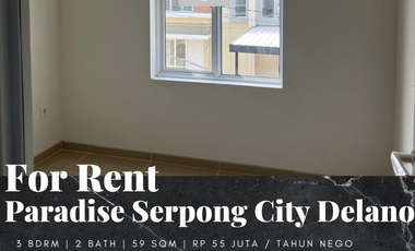 Disewakan Rumah di Perumahan Paradise Serpong City Type Delano