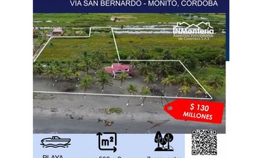 SE VENDE LOTE EN PLAYA VENADO VA SAN BERNARDO – MOÑITOS, CÓRDOBA