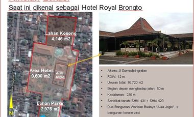 Hotel dijual di pusat kota Yogyakarta
