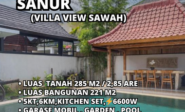 Villa View Sawah Lokasi Sanur Denpasar Tenang Dan Nyaman