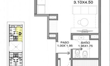 Departamento 2 ambientes a estrenar