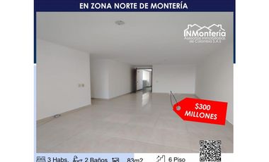 SE VENDE  APARTAMENTO EN ZONA NORTE DE MONTERIA