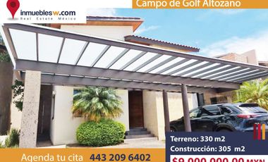 CASA EN VENTA EN CLUB Y DENTRO DEL CAMPO DE GOLF ALTOZANO, MORELIA