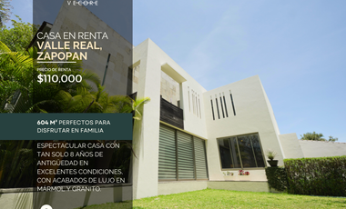 CASA EN RENTA EN VALLE REAL, ZAPOPAN