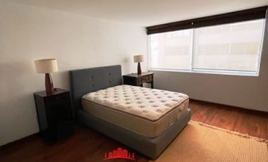 Renta departamento amueblado con terraza y vista arbolada