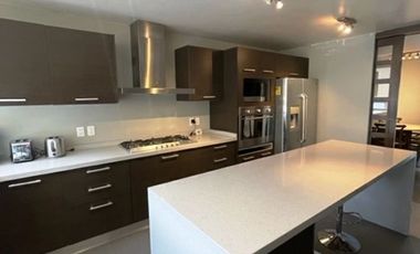 Renta departamento amueblado con terraza y vista arbolada