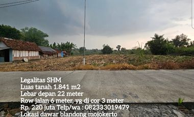 Tanah nol jalan desa dawar mojokerto