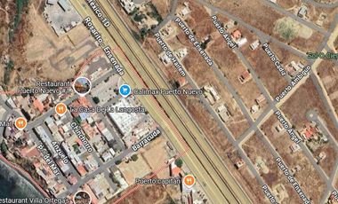 Terrenos en venta en Rosarito, frente a Puerto Nuevo, con vista a mar.