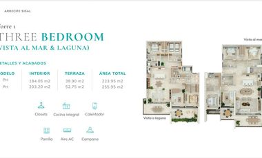 Departamento de 3 recámaras amueblado en ARRECIFE SISAL
