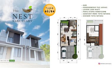 Rumah Type 60 The Nest Sanctuary Palembang, Dekat Dengan Bandara