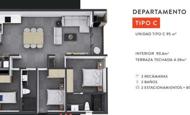 Departamento en Venta   Zona Cumbres -  Monterrey N.L