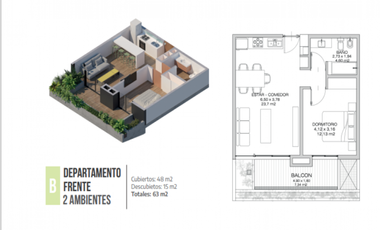 Departamento Premium  3 Piso B