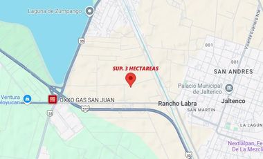 Terreno en  Jaltenco carretera Zumpango- Nextlalpan laguna Zumpango sup. 3 Hectáreas