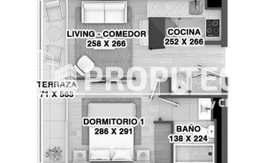 DEPARTAMENTO NUEVO PROMO 2 MESES $300.000 1 HABITACION 1 BAÑO METRO HOSPITALES COCINA AMOBLADA