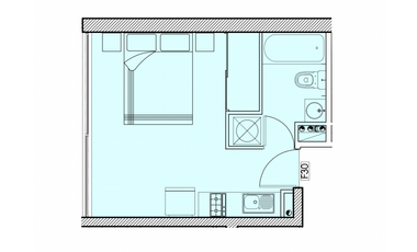 Excelente Dpto Estudio Metro Padre Hurtado