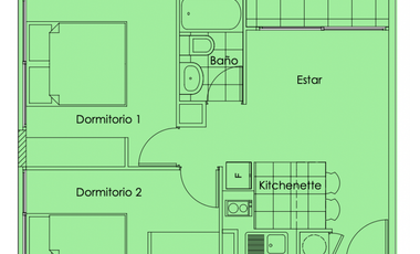 Precio Liquidacion Dpto 2D+1B+Est +Bod, Metro Hospitales