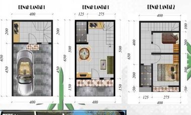 Rumah 2 lantai Cinere type 45/65 murah 575jt