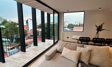 Departamento tipo PH con terraza privada en venta o renta – Roma Norte