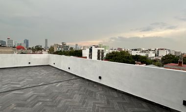 Departamento tipo PH con terraza privada en venta o renta – Roma Norte