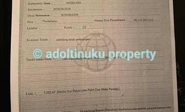 Tanah strategis di ring 1 kawasan wisata candi borobudur magelang