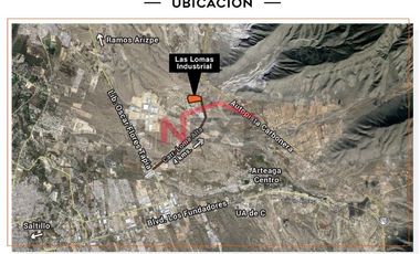 Terreno Industrial de 3,265.97 mts en Parque Industrial Las Lomas en Arteaga Coahuila cerca del Libramiento Oscar Flores Tapia