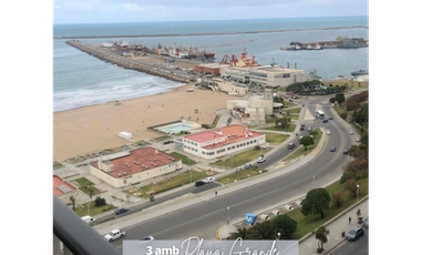 ALQUILER TEMPORARIO 3 amb c/ cochera frente al mar - Playa Grande, MdP