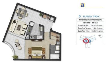 Departamento en Venta en Edificio Brisas del Sur II piso 14 - zona sur Iquique