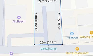 Dijual Tanah Strategis 1000 m2 di Pantai Sanur – Denpasar, Bali