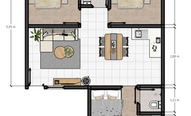 Rumah Free Renov 15 Mnt ke RS. Taman Harapan Baru Dibantu KPR J-32247