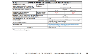 Terreno Construccion  en Venta en COD37388 Centro Temuco sector Oriente (Balmaceda)