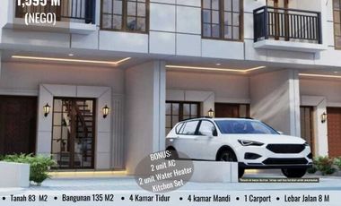READY RUMAH BARU 2 LANTAI FREE 2 AC DEKET KE TOL JATINEGARA