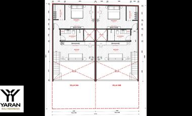 2-bed 2-bath two storey villas within 4 minutes' walk to the beach