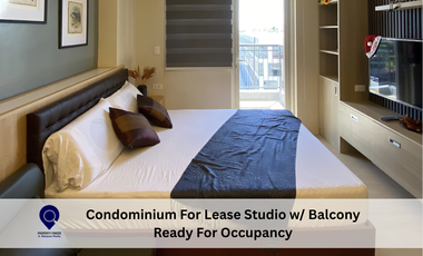 Condominium For Rent Studio w/ Balcony Ready For Occupancy