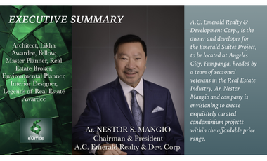 For Sale 1–BR Condominium In Emerald Suites Angeles near Clark