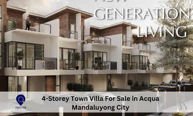 4-Storey Town Villa For Sale in Acqua Mandaluyong City