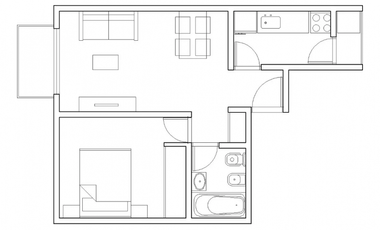 Departamento 2 ambientes al frente en Palermo – Vente