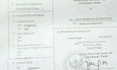 Tanah Dijual View Sawah dan pegunungan menoreh dekat Bandara YIA