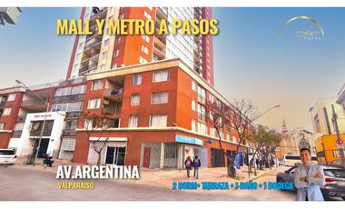 Depto a pasos del Mall y metro | Av.Argentina | 2D 1B Terraza y Bodega