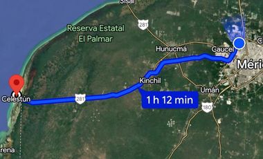 Terreno en venta en Celestún, Yuc. frente al mar cerca del centro.