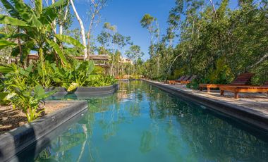 CASA EN VENTA EN TULUM 3 HABITACIONES CON ALBERCA INFINITY, ZONA DE REUNIONES JUEGOS PARA NIÑOS