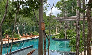 CASA EN VENTA EN TULUM 3 HABITACIONES CON ALBERCA INFINITY, ZONA DE REUNIONES JUEGOS PARA NIÑOS